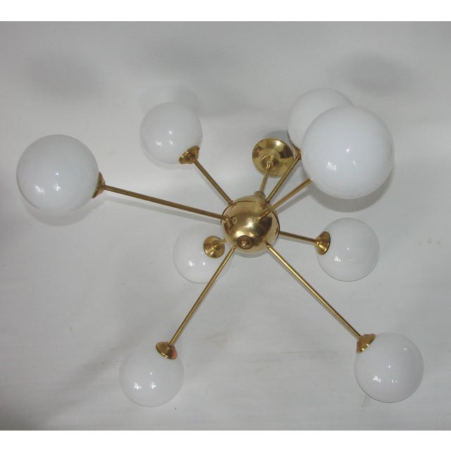Vintage Sputnik Chandelier in Brass and Glass, 1960s For Sale - Image 10 of 13