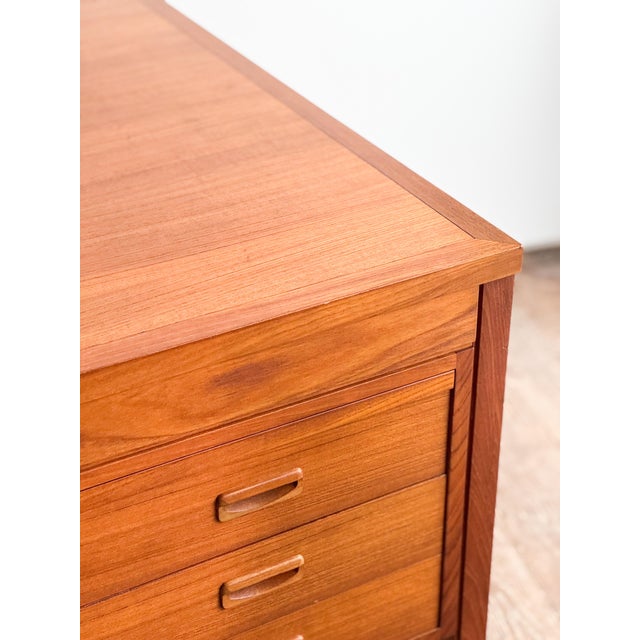 Mid-Century Modern Teak Executive Desk with Leather Inlay, 1970s For Sale - Image 13 of 18