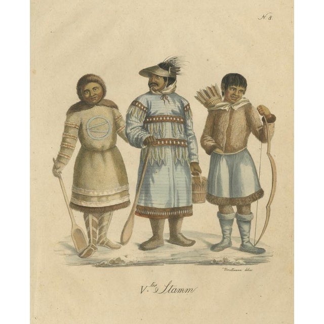 Brodtmann, Nenet, Aleut & Inuit Costume Study, Lithograph, 1816 For Sale - Image 3 of 10