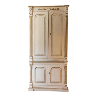 Italian Ivory Painted Cabinet For Sale