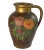 Flowers Decor Pattern Hand Painted Stoneware Jug, France, 1940s For Sale