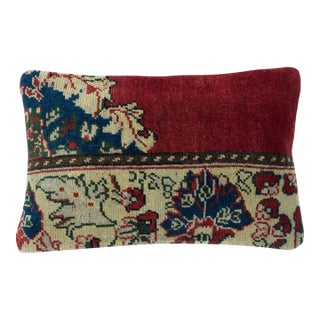 12"x20" Handmade Wool Cushion Cover. Vintage Rug Pillow. Lumbar Pillow Cover For Sale