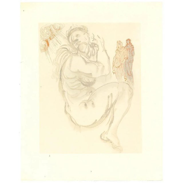 The Siren of the Dream, from the Series"The Divine Comedy"by Dante Alighieri, is an original woodcut print by Salvador...