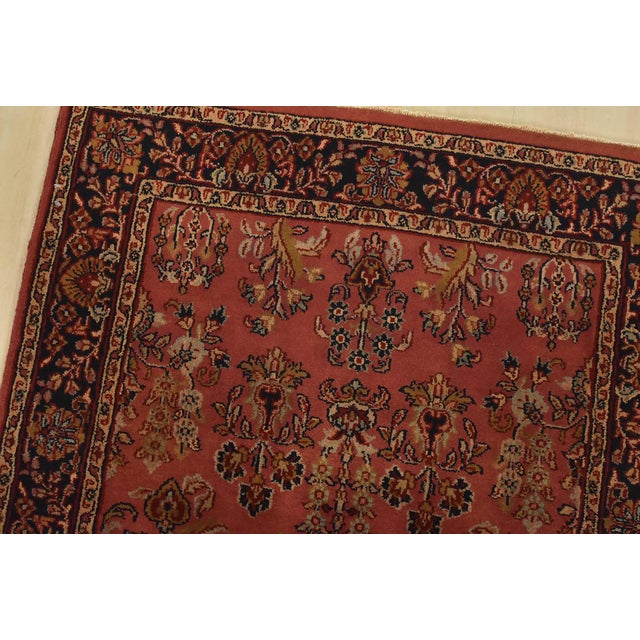 Fine Sarouk Rug 3′ X 5′ Pink Wool Traditional Hand-Knotted Oriental Carpet For Sale In Philadelphia - Image 6 of 12