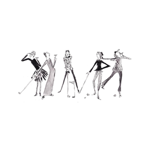 Golfing Ladies Contemporary Figurative Print by Pauline De Roussy De Sales