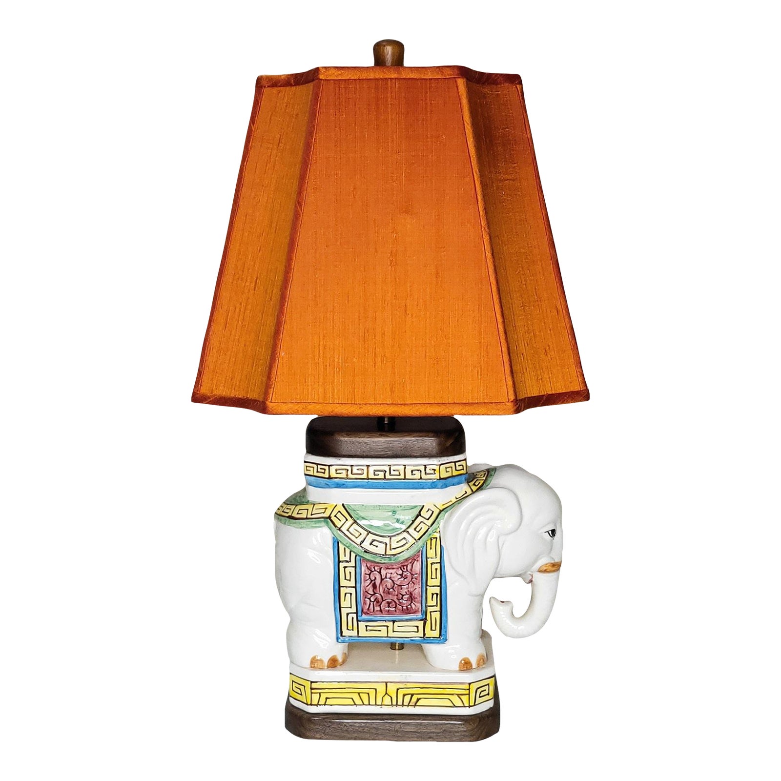Vintage Porcelain Elephant Table Lamp With Shade Chairish