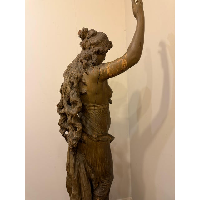 19th Century French Hand-Carved Venus or Aphrodite Statue in Faux Bronze, Circa 1870 For Sale - Image 15 of 16