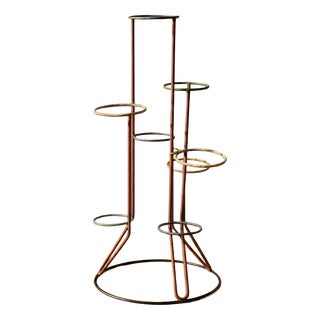 Vintage Multi-Tier Flower Stand in Painted Metal, Czechoslovakia, 1940s For Sale