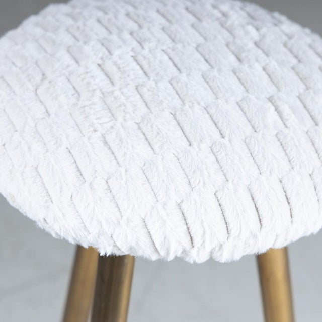 Set of Stools with White Upholstery, 1970s For Sale - Image 9 of 13