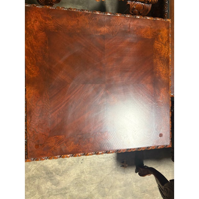 1990s 1990s Oversize Solid Mahogany Coffee Table With Intricate Carving For Sale - Image 5 of 9