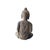 Stone 13.5" Black Brown Distressed Marks Small Stone Sitting Buddha Statue For Sale - Image 7 of 8