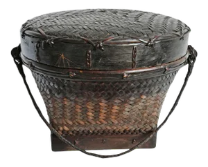 Vintage Akha Thai Basket W/Lid