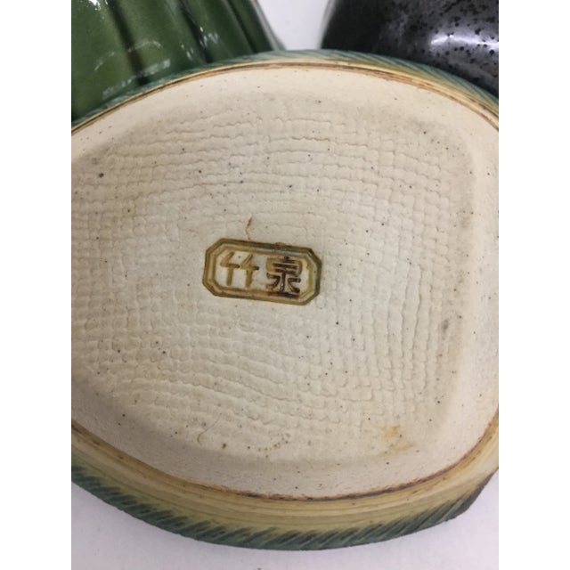 Vintage Magnolia Green Japanese Bowls - Set of 3 For Sale In Portland, ME - Image 6 of 11