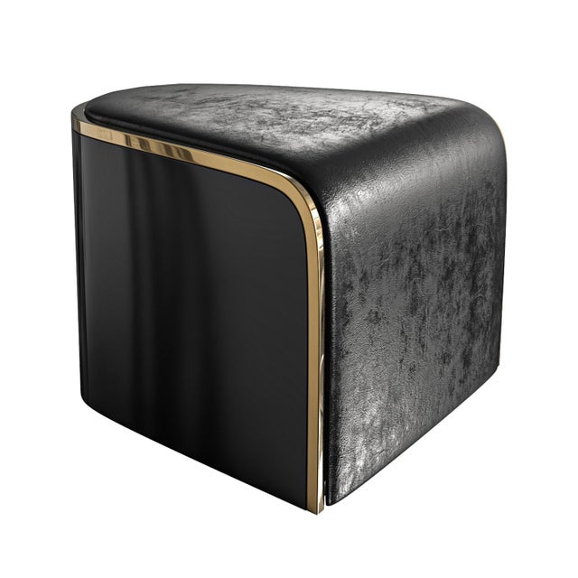 "Savini" Chair With Stainless Steel and Bronze Details, Handcrafted For Sale - Image 4 of 7