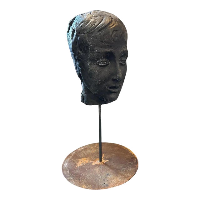 A Late 19th Century Hand Crafted Clay Sicilian Head of a Young Man For Sale