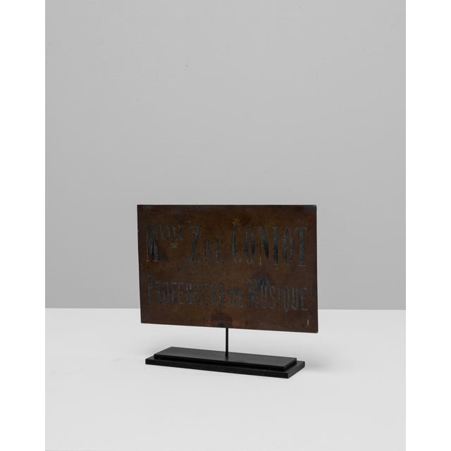 20th Century Belgian Music Professor Brass Sign on Stand For Sale - Image 18 of 18