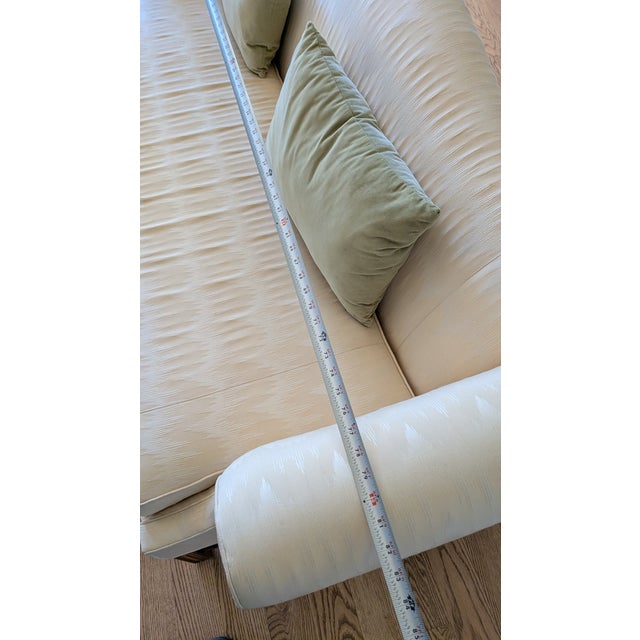 Vanguard Furniture Vanguard Furniture Classic Cream Camel Back Sofa Settee Loveseat W/ Pillows For Sale - Image 4 of 9