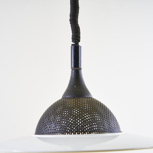 Item : 70's enamelled metal chandelier height: 20 diameter: 37 maximum width: 43 additional information style: vintage...