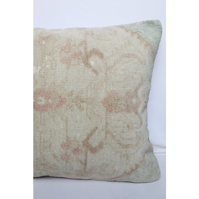 Mid 20th Century Handcrafted Vintage Tribal Rug Lumbar Cushion -18'' X 30'' For Sale - Image 5 of 6