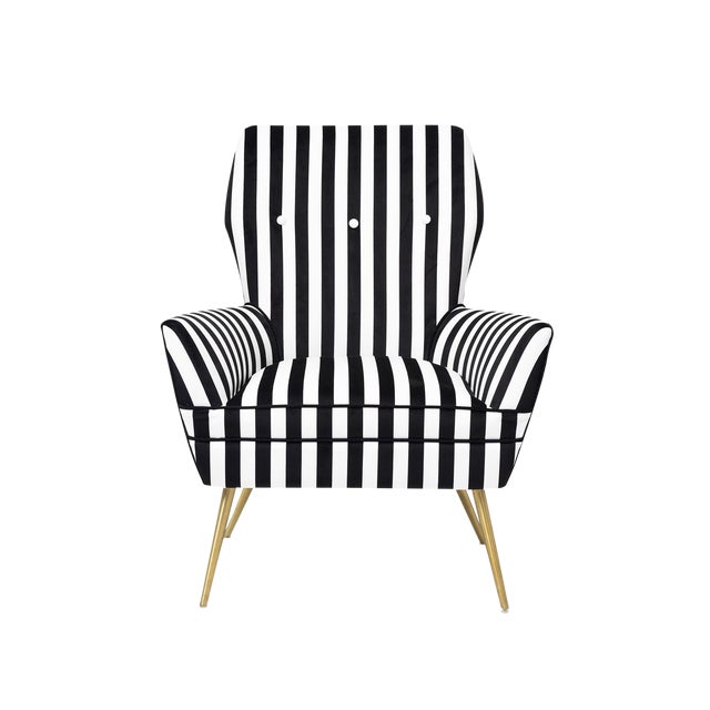 Pasargad Home Zomex Modern Gold Leg Accent Chair Chairish