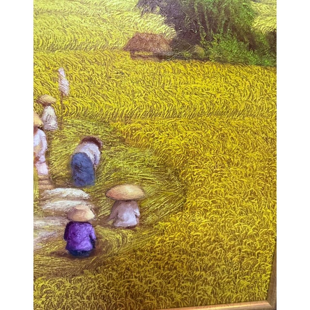 Si Nguyen, Grain Harvest, 1960s, Oil on Canvas For Sale - Image 4 of 7