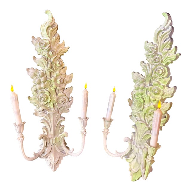1960s Syroco Double Wall Sconces For Sale