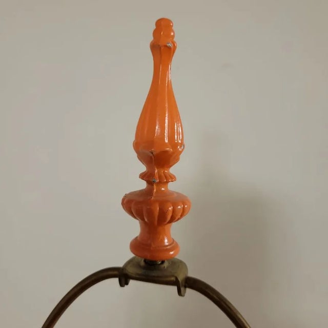 Metal Vintage Orange Fish Seaweed Lamp For Sale - Image 7 of 8