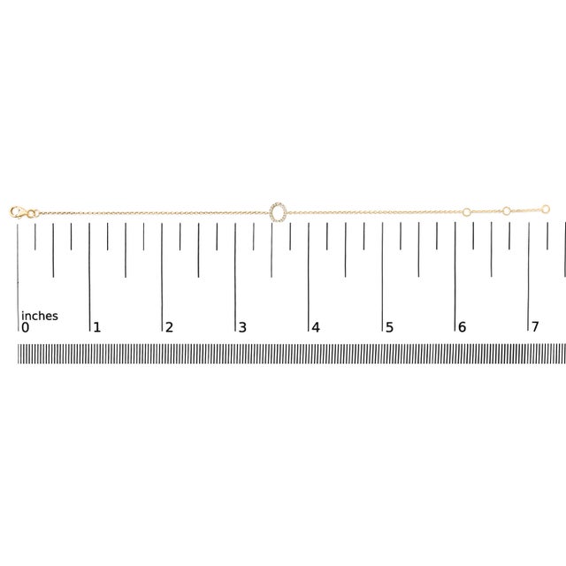 10K Yellow Gold Diamond Accent "O" Initial Charm and Link Bracelet For Sale In New York - Image 6 of 6