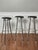 Set of three industrial aluminum bar stools by Joan Casas i Ortinez for Indecasa, Barcelona, Spain, 1980s. Ultra sleek set...