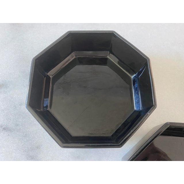 1970s Vintage Black French Glass Bowls - Set of 4 For Sale - Image 5 of 10