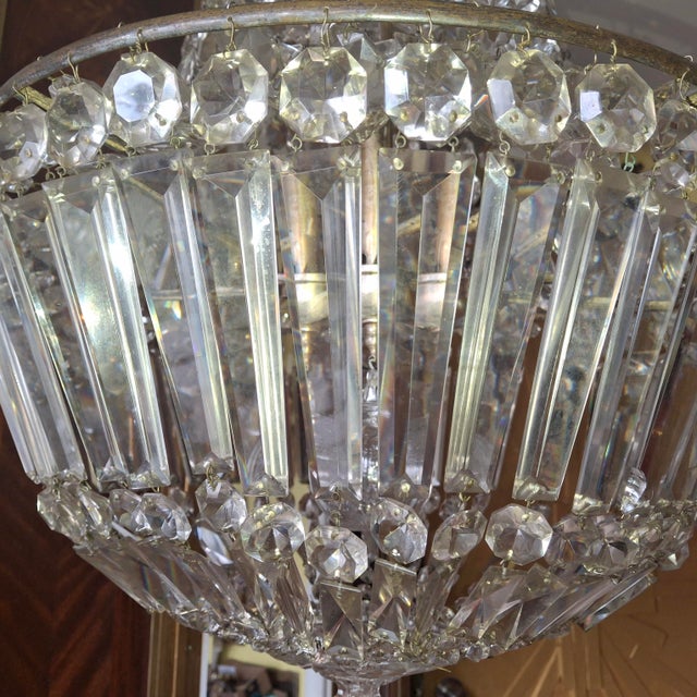 C1860 French Empire 4 Foot Cut Crystal Cascading Waterfall Palace Chandelier by Baccarat 12 Lights For Sale - Image 9 of 18