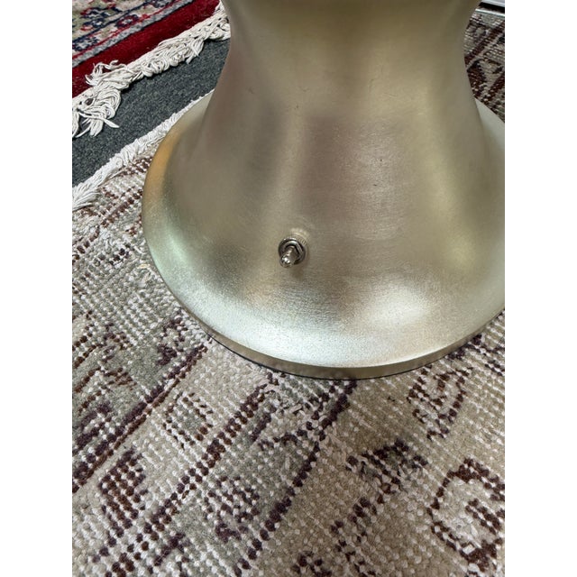 Platinum Contemporary Sculpted Table Lamps, Pair For Sale - Image 8 of 12