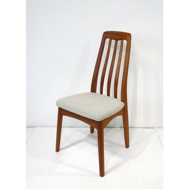 Teak Upholstered Dining Chairs 2 Arm 2 Sides in the Style of Danish Modern For Sale - Image 12 of 17