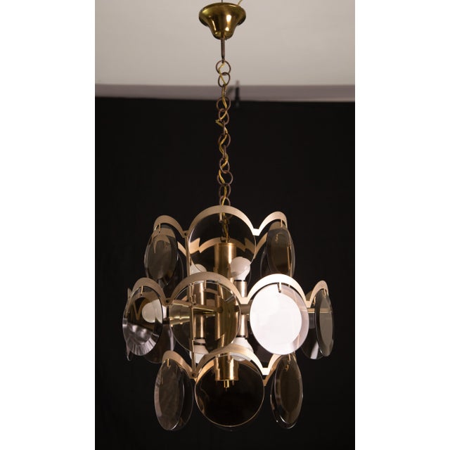 Vistosi Smoked Glass Discs Chandelier, 1960s For Sale - Image 13 of 13
