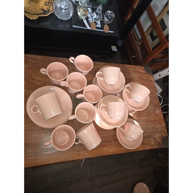 Light Pink Collection of Retired Rose Fiesta Serveware For Sale - Image 8 of 9