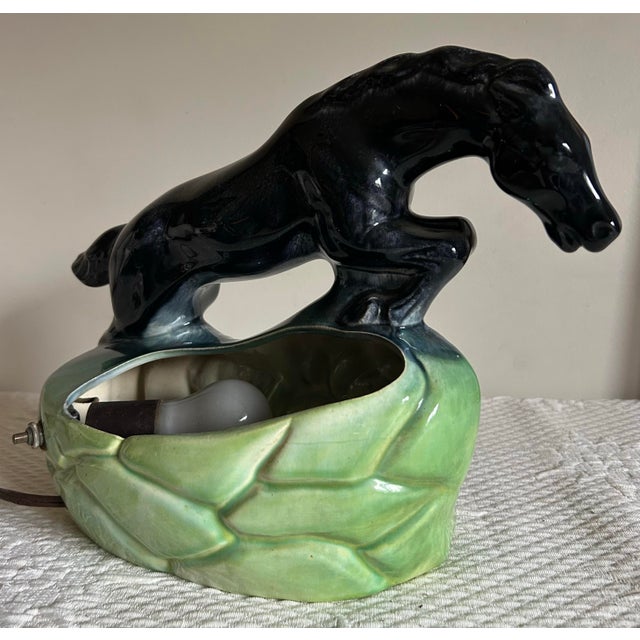 Haeger Vintage Art Deco Haeger Jumping Horse Tv Table Lamp For Sale - Image 4 of 10