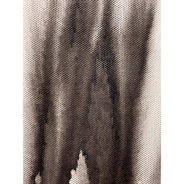 Unimaginable Depths by Sara Melzer | Ink on Canvas Abstract black and gray ink patterns. For Sale - Image 4 of 5