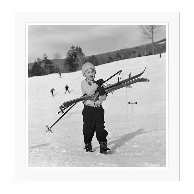 New England Skiing Starters 1955 by Slim Aarons Framed For Sale