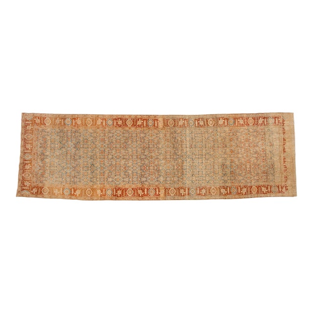 Vintage Distressed Bijar Rug Runner - 4'7" x 15'4" For Sale