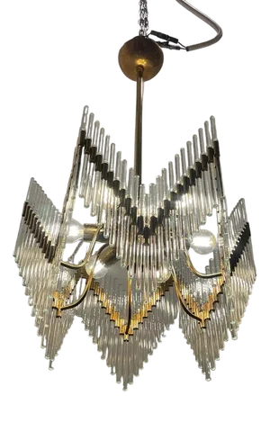 Murano Glass Rod Chandelier, 1970s