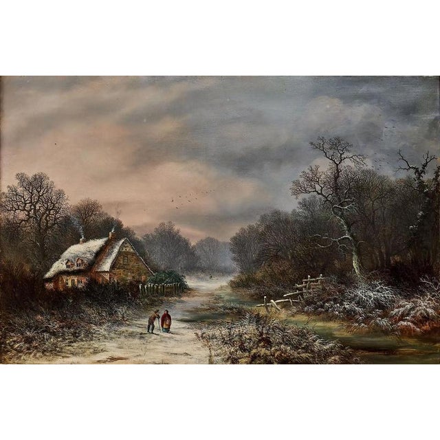 Charles Leaver, Winter Landscape, Oil on Canvas For Sale - Image 10 of 11