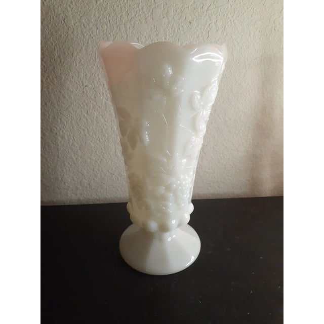 1950s 1950s Westmoreland Milk Glass Pedestal Grape Vase For Sale - Image 5 of 7