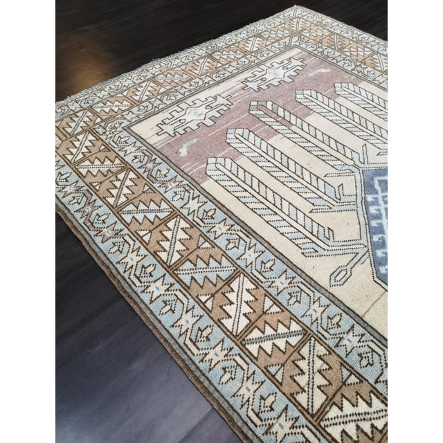 Vintage Turkish Geometric Hand-Knotted Anatolian Rug For Sale In Raleigh - Image 6 of 13