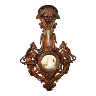 19th Century French Black Forest Style Carved Griffin Mirror For Sale