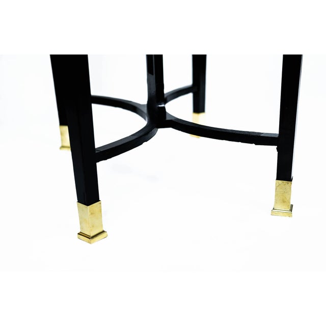 Metal Art Nouveau Dining Table with Redish Marble Plate and Brass Feet, Vienna, 1910s For Sale - Image 7 of 18