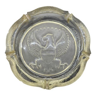 Vintage Indiana Glass American Eagle Shield Ashtray Seven Star, Heavy For Sale
