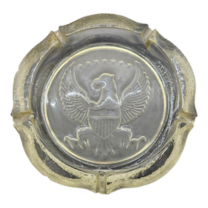 Vintage Indiana Glass American Eagle Shield Ashtray Seven Star, Heavy