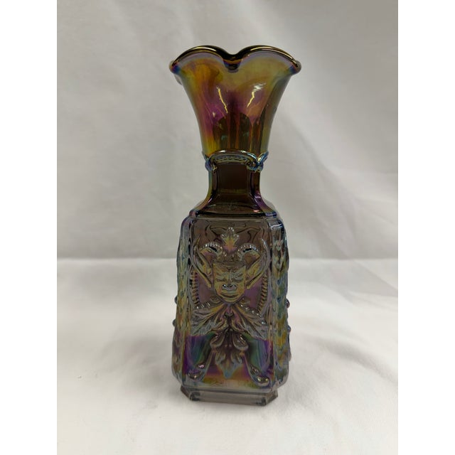 Amethyst Early 20th Century Imperial Carnival Iridescent Mephistopheles Devil Vase For Sale - Image 8 of 11