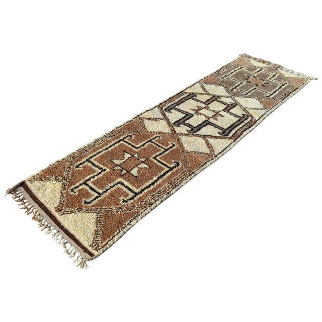 1960s Hand-Knotted Turkish Runner Rug . Tribal Herki . Pure Natural Undyed Wool - 2′10″ × 11′1″ For Sale - Image 5 of 10