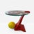 Red 1980s Italian Post Modern Memphis Enameled Red & Yellow Metal Table For Sale - Image 8 of 8